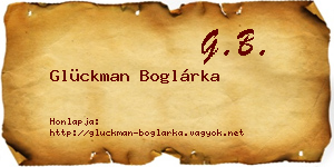 Glückman Boglárka névjegykártya