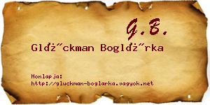 Glückman Boglárka névjegykártya